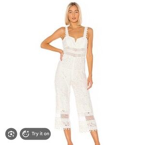 Saylor White Lace Jumpsuit